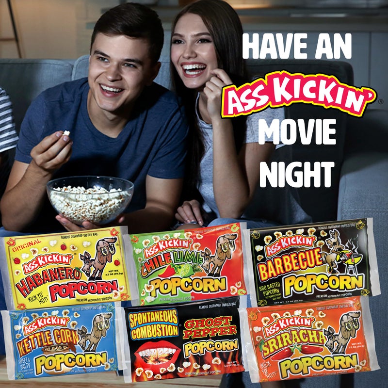 ASS KICKIN' Premium Microwave Popcorn - Variety Gift Pack (6) - Ultimate Spicy and Sweat Gourmet Gift - Try if you dare! - Image 2